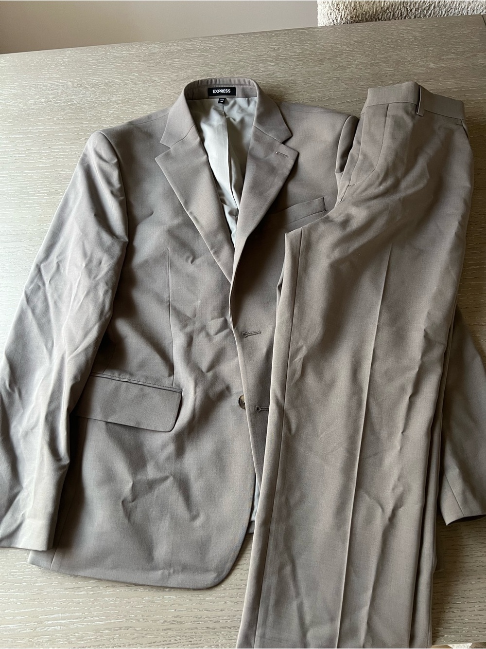 Express Men’s Taupe Suit Jacket & Matching Pants